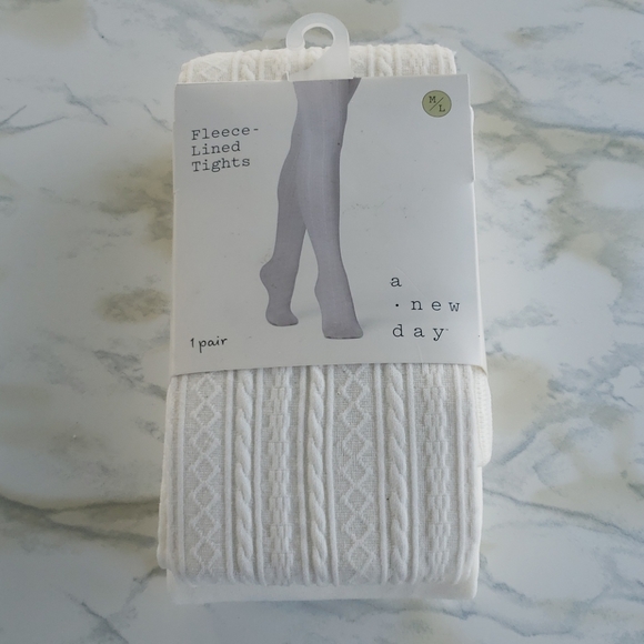 Fleece Lined Tights, Almond Paste M/L
